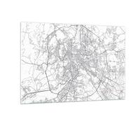 Impression sur Verre 120x80cm Tableaux Image Photo Ville Carte Rome Decoration