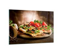 Impression sur Verre 120x80cm Tableaux Image Pizza vegetariana italie nourriture