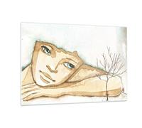 Impression sur Verre 120x80cm Tableaux Image Visage dame imaginaire graphiques