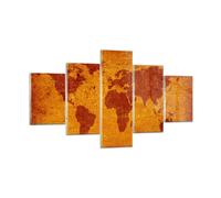 Impression sur Verre 125x70cm Tableaux Ancienne carte continents voyage monde