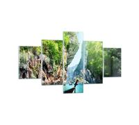 Impression sur Verre 125x70cm Tableaux Image Bateau falaises nature rochers