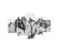 Impression sur Verre 125x70cm Tableaux Image Photo Alpes Neige Monochrome