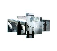 Impression sur Verre 125x70cm Tableaux Image Photo Avion Aéroport Passagers