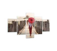 Impression sur Verre 125x70cm Tableaux Image Photo Birmanie Parapluie Pont