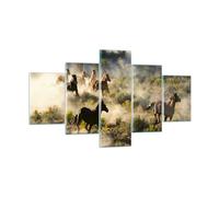 Impression sur Verre 125x70cm Tableaux Image Photo Cow-boy cow-girl cheval