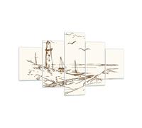 Impression sur Verre 125x70cm Tableaux Image Photo Croquis Côte Lanterne