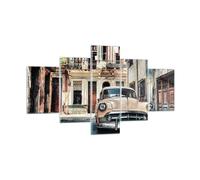 Impression sur Verre 125x70cm Tableaux Image Photo Cubain Voiture Immeubles