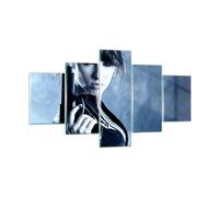 Impression sur Verre 125x70cm Tableaux Image Photo Femme action tir pistolet