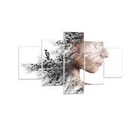 Impression sur Verre 125x70cm Tableaux Image Photo Femme Double Exposition