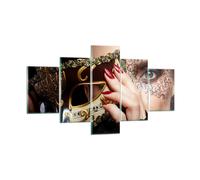 Impression sur Verre 125x70cm Tableaux Image Photo Femme mode venise masque