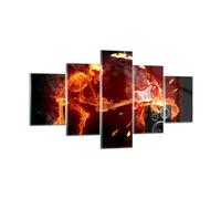Impression sur Verre 125x70cm Tableaux Image Photo Feu instrument squelette