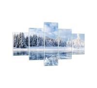 Impression sur Verre 125x70cm Tableaux Image Photo Forêt Glace Lac Decoration