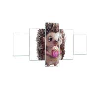 Impression sur Verre 125x70cm Tableaux Image Photo Hérisson Cupcake Pour Enfants
