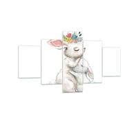Impression sur Verre 125x70cm Tableaux Image Photo Lapin Lièvre Enfants