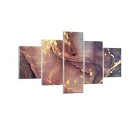 Impression sur Verre 125x70cm Tableaux Image Photo Pierre Or Marbre Decoration