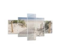 Impression sur Verre 125x70cm Tableaux Image Photo Plage Dune Entrée Decoration