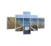 Impression sur Verre 125x70cm Tableaux Image Photo Plage Dune Piste Decoration