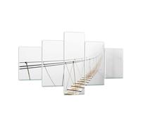 Impression sur Verre 125x70cm Tableaux Image Photo Pont Suspendu Brouillard