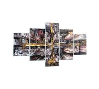 Impression sur Verre 125x70cm Tableaux Metropolis Photographie Aérienne Rue