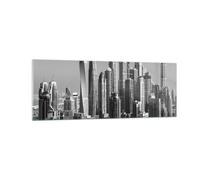 Impression sur Verre 140x50cm Tableaux Image Gratte-ciel Photographie Dubaï
