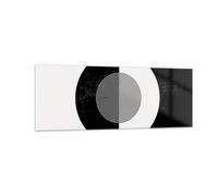 Impression sur Verre 140x50cm Tableaux Image L'Abstraction Roue Noir Et Blanc