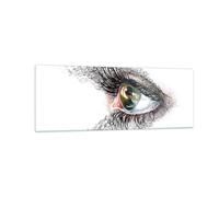 Impression sur Verre 140x50cm Tableaux Image Oeil Humain Illustration adulte