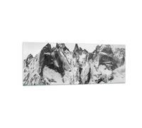 Impression sur Verre 140x50cm Tableaux Image Photo Alpes Neige Monochrome
