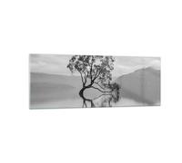 Impression sur Verre 140x50cm Tableaux Image Photo Arbre Symétrie Lac Decoration