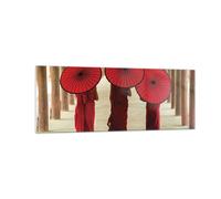 Impression sur Verre 140x50cm Tableaux Image Photo Bhoutan Parapluie Rouge