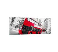 Impression sur Verre 140x50cm Tableaux Image Photo Bus Londres voyage tourisme