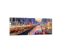 Impression sur Verre 140x50cm Tableaux Image Photo Canal Grande Soir Decoration