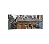 Impression sur Verre 140x50cm Tableaux Image Photo Cuba La Havane Balcon