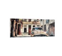 Impression sur Verre 140x50cm Tableaux Image Photo Cubain Voiture Immeubles
