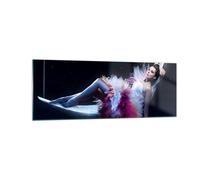 Impression sur Verre 140x50cm Tableaux Image Photo Femme mystère robe élégant