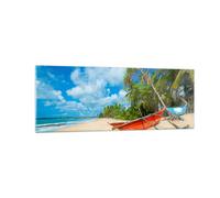Impression sur Verre 140x50cm Tableaux Image Photo Golfe océan paume bateau