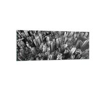 Impression sur Verre 140x50cm Tableaux Image Photo Gratte Ciels Avec Montagnes