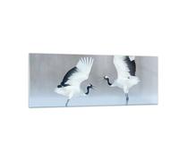 Impression sur Verre 140x50cm Tableaux Image Photo Grues Lutte Danse Decoration