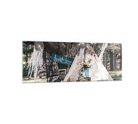 Impression sur Verre 140x50cm Tableaux Image Photo Jeunes Mariés Amour Paysage