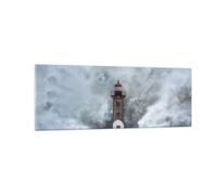 Impression sur Verre 140x50cm Tableaux Image Photo Lanterne Mer Tempête