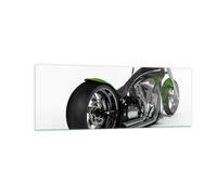 Impression sur Verre 140x50cm Tableaux Image Photo Moto chrome tube voyage