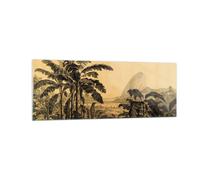 Impression sur Verre 140x50cm Tableaux Image Photo Palmiers Forest Des Pluies