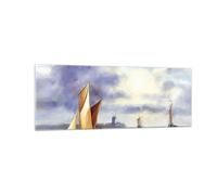 Impression sur Verre 140x50cm Tableaux Image Photo Pêcheur Navire Ventilateur