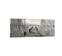 Impression sur Verre 140x50cm Tableaux Image Photo Pont Jetée Sépia Decoration