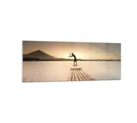 Impression sur Verre 140x50cm Tableaux Image Photo Radeau Ouest Le Soleil