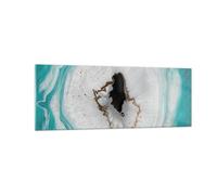 Impression sur Verre 140x50cm Tableaux Image Photo Renversé Tache Turquoise