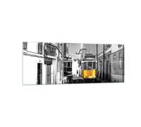 Impression sur Verre 140x50cm Tableaux Image Photo Tram Portugal Lisbonne