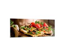 Impression sur Verre 140x50cm Tableaux Image Pizza vegetariana italie nourriture