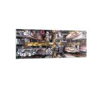 Impression sur Verre 140x50cm Tableaux Metropolis Photographie Aérienne Rue