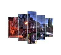 Impression sur Verre 150x100cm Tableaux Architecture Vieille ville Ville Rivière