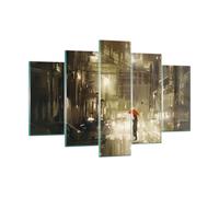 Impression sur Verre 150x100cm Tableaux Image illustration désastre Rue Pluie